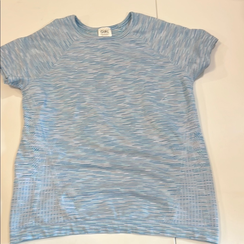 Athleta Girl - Blue Striped T-Shirt/athletic shirt, girl 12